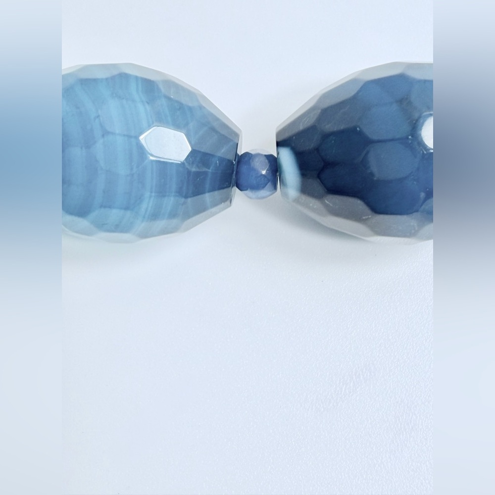 Vintage RARE HTF Robert Lee Morris Sterling Faceted Blue Stone Toggle Bracelet - Picture 10 of 16